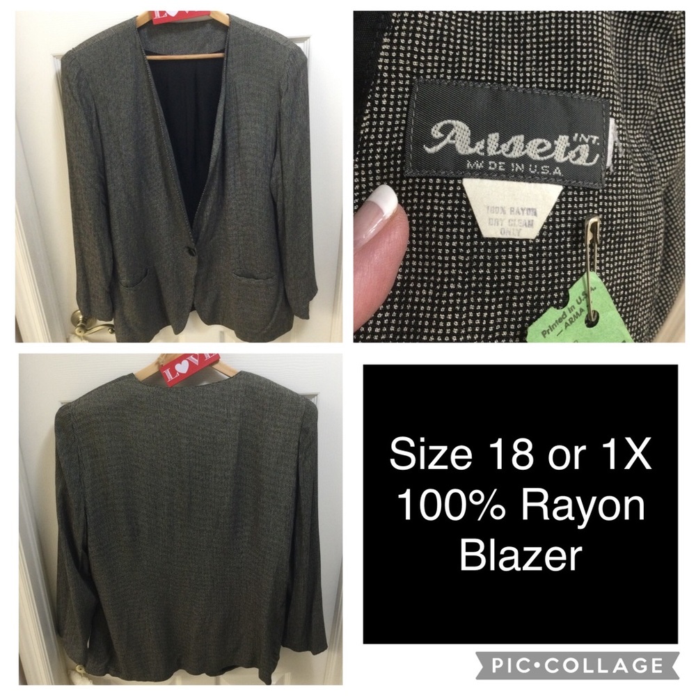 Dress Blazer - B&W Pin Dot size 18-20 Assets Int